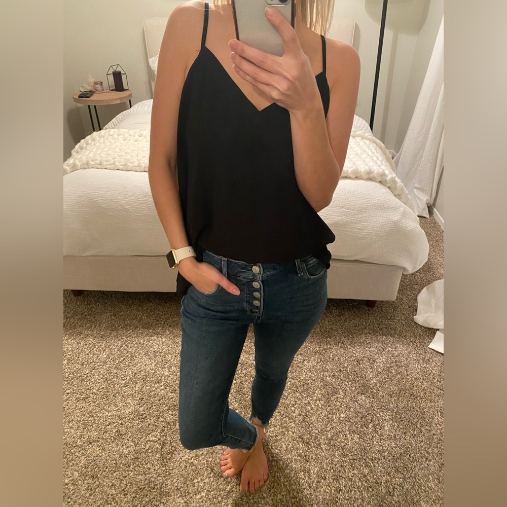 Black chiffon tank top